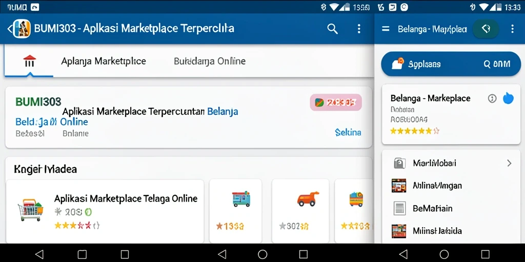 Tampilan antarmuka aplikasi BUMI303 yang user-friendly dan menarik.