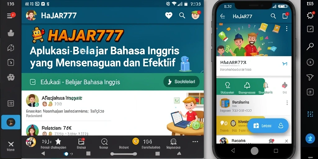 Tampilan antarmuka aplikasi HAJAR777 yang menarik dan interaktif.