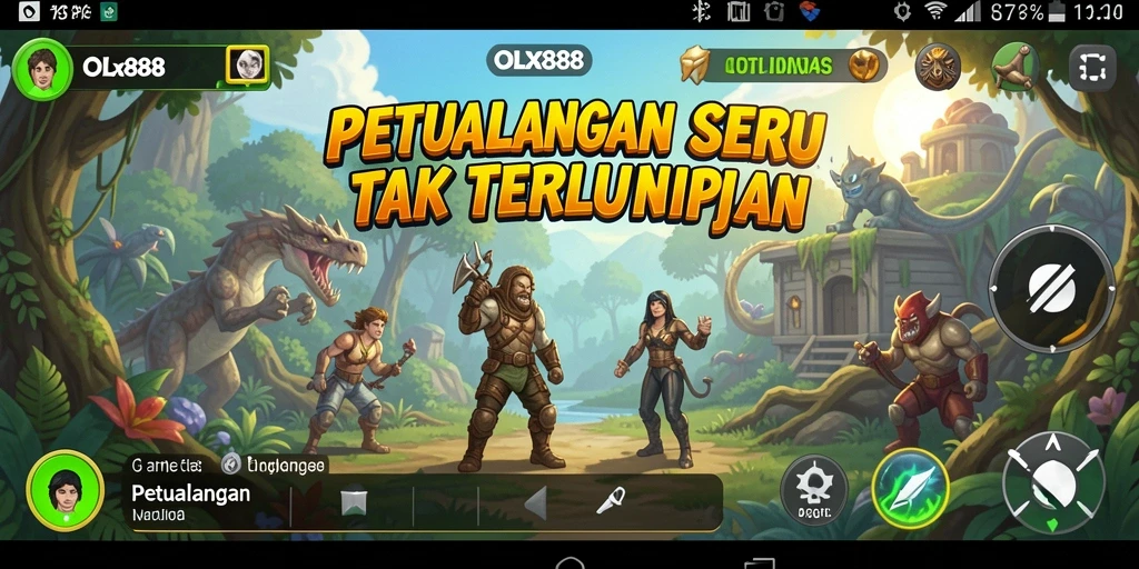 Antarmuka OLX888 yang menawan, memperlihatkan dunia Petualangan yang kaya dan menantang.