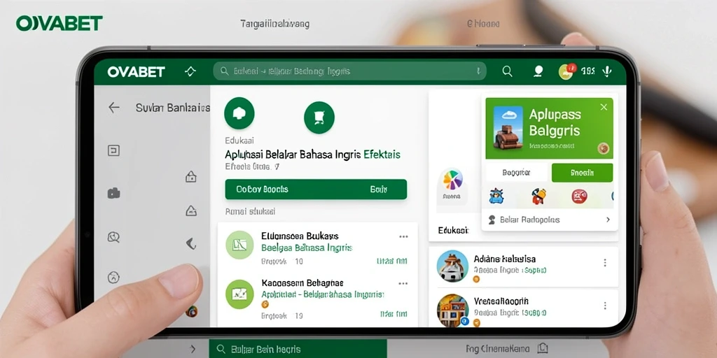 Antarmuka aplikasi OVABET untuk belajar Bahasa Inggris yang interaktif.