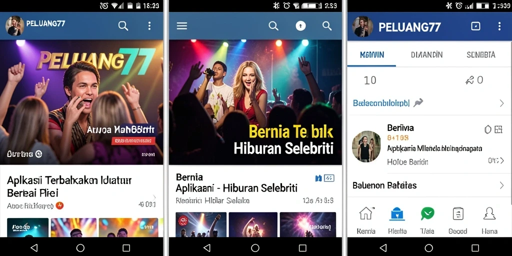 Tampilan antarmuka PELUANG77 menampilkan berita selebriti secara menarik.
