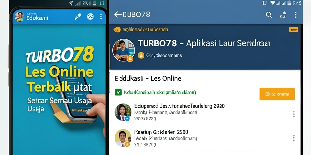 Antarmuka TURBO78 yang user-friendly untuk les online.