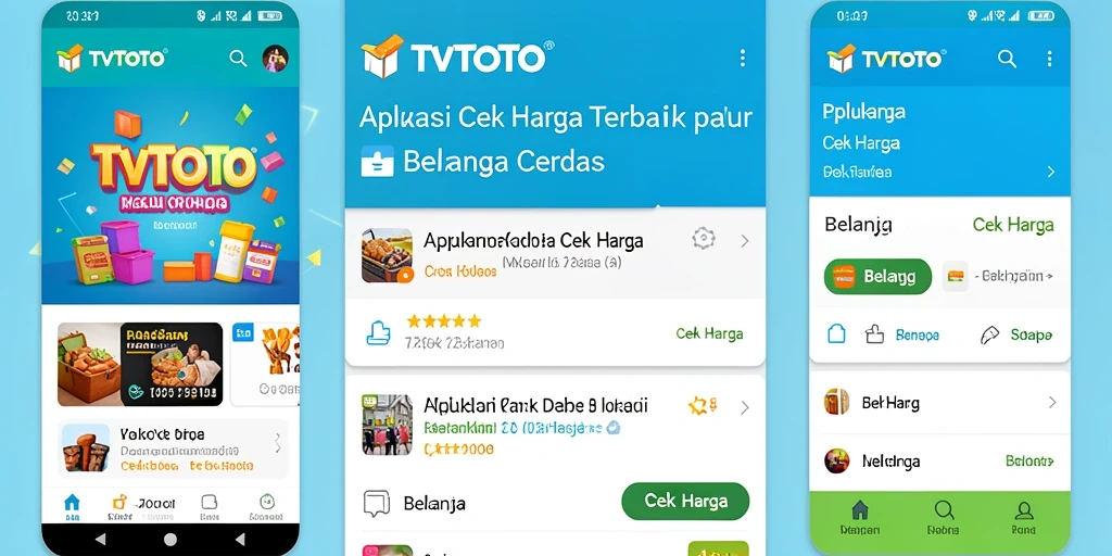Antarmuka intuitif TVTOTO untuk cek harga produk.