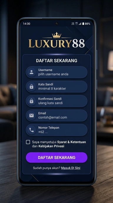 Cara Mudah Registrasi Akun luxury88 Untuk Pengguna Android